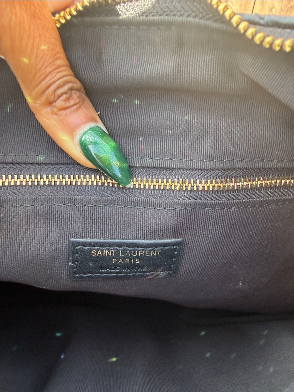 Saint Laurent Black Quilted Hobo Bag with Gold YSL Logo - Picture 4 of 4